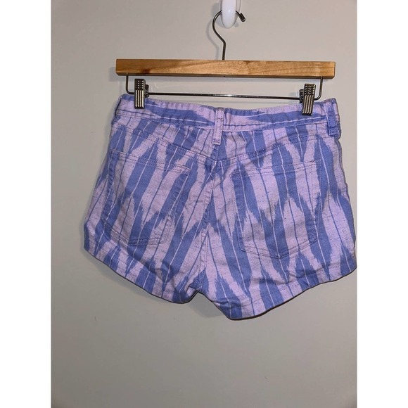J Crew Boho Ikat Blue Purple‎ Printed Denim Shorts - size 2 - Picture 3 of 3